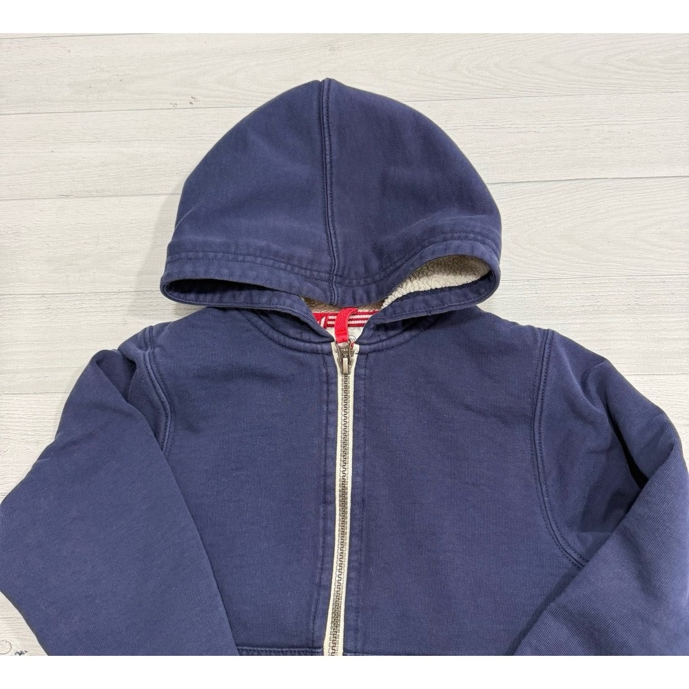 Hanna Andersson kids navy blue Sherpa lined zip up jacket 110/5 - Picture 3 of 9
